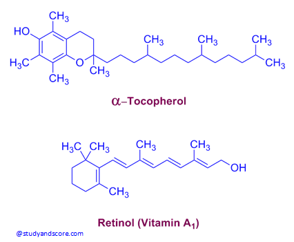 structure of vitamin A, alpha tocopherol, vitamin A, sources of vitamin A, deep yellow fruits and vegetables, milk, egg, dark green leafy vegetables